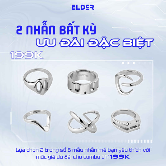 Combo 2 Nhẫn Tự Chọn Thép Không Gỉ Stainless Steel ELDER
