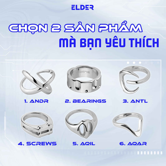 Combo 2 Nhẫn Tự Chọn Thép Không Gỉ Stainless Steel ELDER