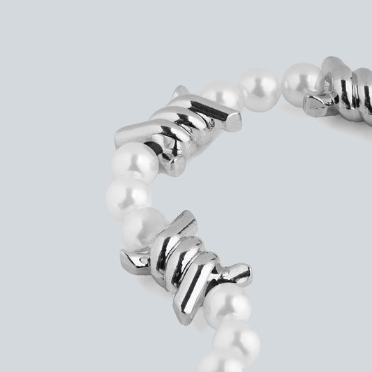 Vòng tay thời trang Stainless Steel Pearl Twisted Elder