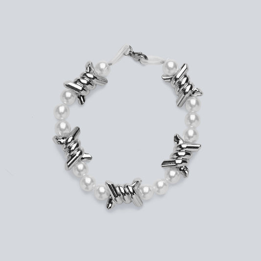 Vòng tay thời trang Stainless Steel Pearl Twisted Elder