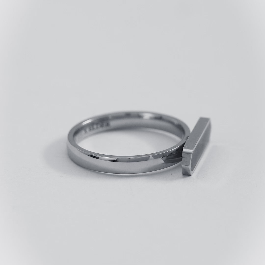 Nhẫn Thời Trang Stainless Steel Black Stone Elder