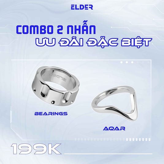 Combo 2 Nhẫn Thép Không Gỉ Stainless Steel ELDER: BEARINGS + AQAR